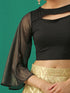 Black Knit Peep Blouse